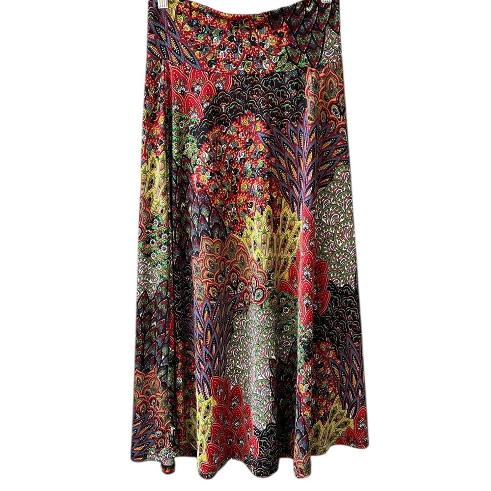 Vintage Miss Ashley Sz S Y2K Paisley Maxi Skirt Semi Circle Multicolor